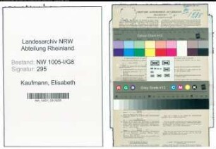 Entnazifizierung Elisabeth Kaufmann , geb. 13.09.1889 (Witwe)