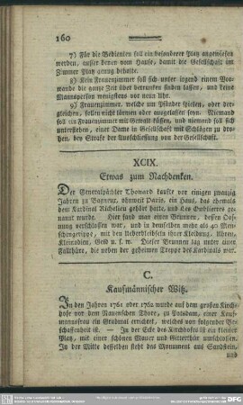 XCIX. Etwas zum Nachdenken