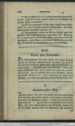 XCIX. Etwas zum Nachdenken