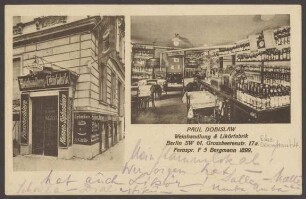 Ansichtskarte "Weinhandlung und Likörfabrik", Großbeerenstraße 17a