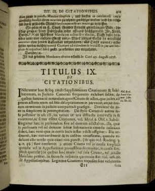 Titulus IX. De Citationibus.