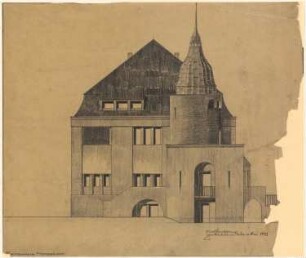 Landhaus »Der Rosenhof« für K. W. Schneider, Berlin-Lankwitz: Ansicht der Nordseite