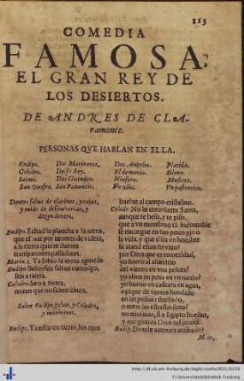 Comedia famosa el Gran Rey de los Desiertos.