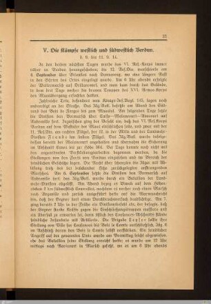 V. Die Kämpfe westlich und südwestlich Verdun