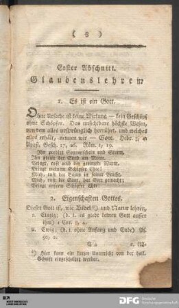 Erster Abschnitt. Glaubenslehren.