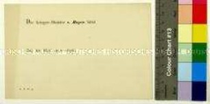 Blanko-Einladungskarte von Hermann von Boyen als Kriegsminister