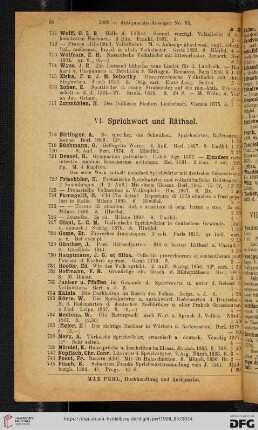 VI. Sprichwort und Räthsel (Nr. 718 - 756)