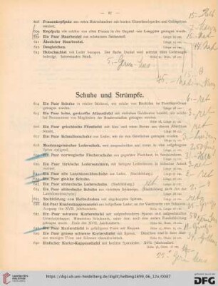 Schuhe und Strümpfe (Nr. 614 - 684)