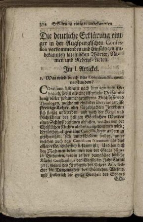 Die deutliche Erklärung einiger in der Augspurgischen Confession vorkommenden und Einfältigen umbekannten lateinischen Wörter, Namen und Redens-Arten.