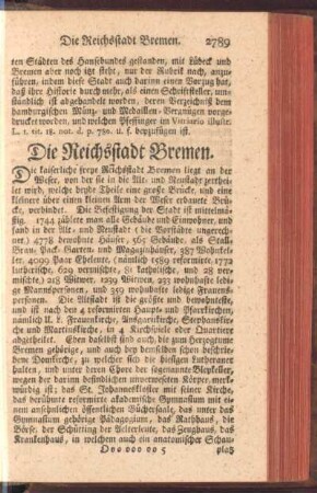 Die Reichsstadt Bremen