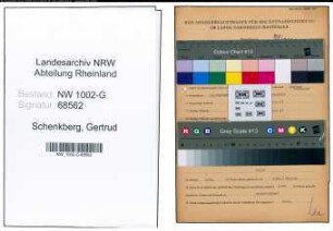 Entnazifizierung Gertrud Schenkberg, geb. 19.09.1907 ()