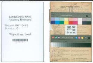 Entnazifizierung Josef Weyerstrass , geb. 10.07.1902 (Maurer)