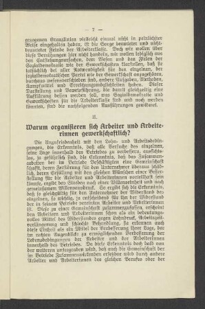 II. Warum organisieren sich Arbeiter und Arbeiterinnen gewerkschaftlich?