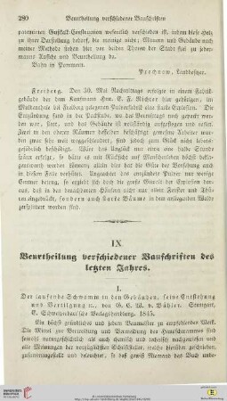 3: Beurteilung verschiedener Bauschriften des letzten Jahres