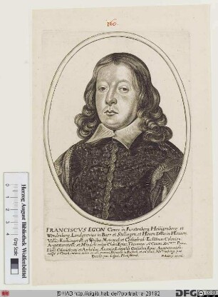 Bildnis Franz Egon (Graf, 1664 Fürst zu Fürstenberg-Heiligenberg), 1663-82 Fürstbischof von Strassburg
