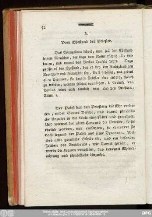 X. Vom Ehestand der Priester.