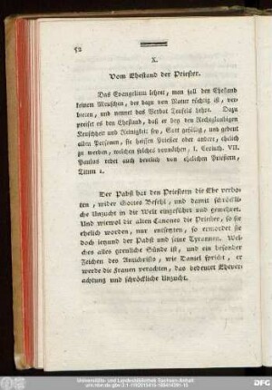 X. Vom Ehestand der Priester.