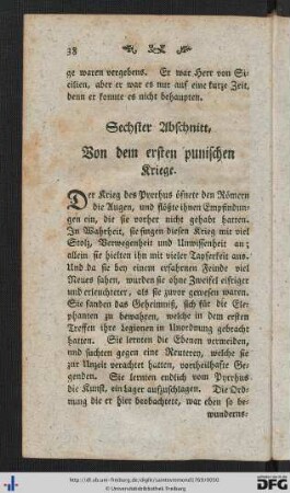 VI. Abschnitt. Von dem ersten Punischen Kriege.