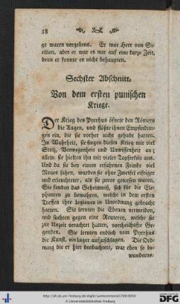VI. Abschnitt. Von dem ersten Punischen Kriege.