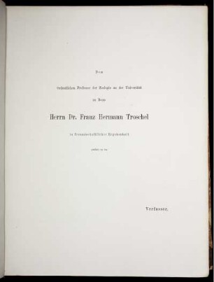 Herrn Dr. Franz Hermann Troschel