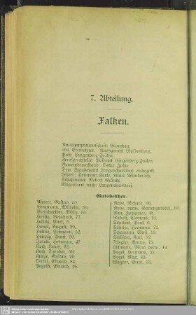 7. Abteilung. Falken