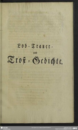 Lob- Trauer- und Trost-Gedichte
