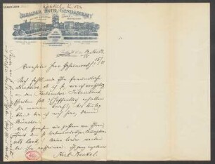 Brief an Ludwig Strecker  und B. Schott's Söhne : 14.11.1902