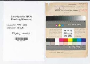 Entnazifizierung Heinrich Ellgring, geb. 08.10.1885 (Posthalter)