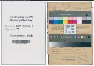 Entnazifizierung Erich Sprungmann , geb. 03.06.1899 (Webmeister)