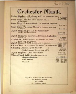 Abendstimmungen : 3 Stücke für Streichorchester mit Harfe ; op. 53