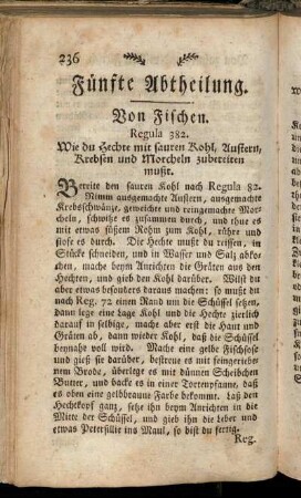 Fünfte Abtheilung. Von Fischen.