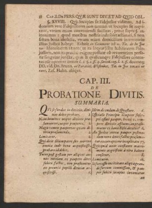 Cap. III. De Probatione Divitis.