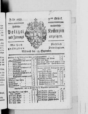 37tes Stück., Ausgabe vom 12. September 1787