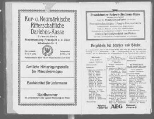 Wohnungsbuch für Frankfurt an der Oder 1924