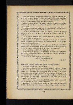 Englische Angriffe östlich von Ypern zurückgeschlagen.
