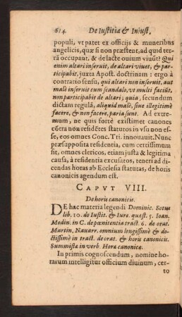 Capvt VIII. De horis canonicis.