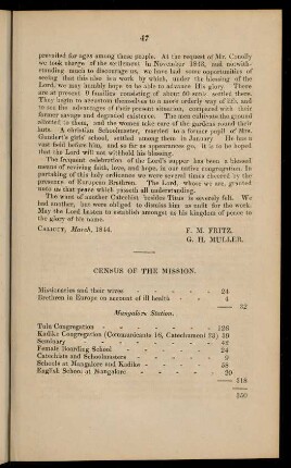 47-48, Census of the mission