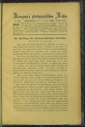 Die Quellung der photographischen Gelatine