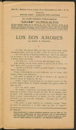1919000396: Los dos amores