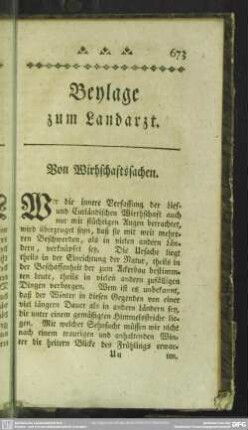 Beylage zum Landarzt