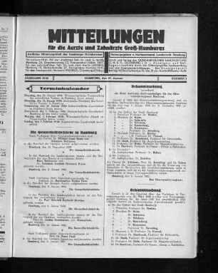 Jahrgang 1930, Hamburg, den 19. Januar, Nummer 3