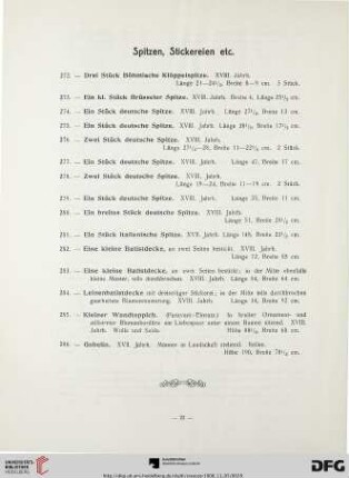 Spitzen, Stickereien etc. (Nr. 272-286)