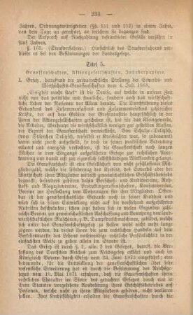 Titel 5. Genossenschaften, Aktiengesellschaften, Inhaberpapiere