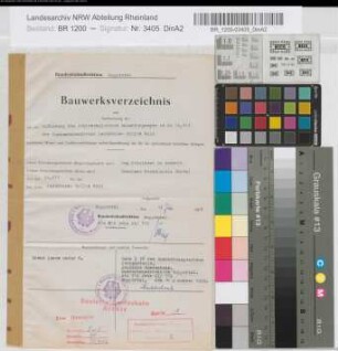 Bauwerksverzeichnis und Nachweisung der bei der Aufhebung des schienengleichen Bahnüberganges in km 30,412 der Bundesbahnstrecke Paderborn-Brilon-Wald berührten Wege- und Vorflutverhältnisse, nebst Bezeichnung der für sie entworfenen baulichen Anlagen, o. M. Stnr.: 98, Iwü, Bunr.: 2, Blnr.: 1