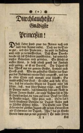 Durchlauchtste Gnaediste Princeßin!