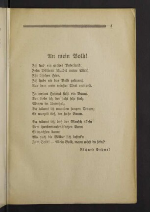 An mein Volk!
