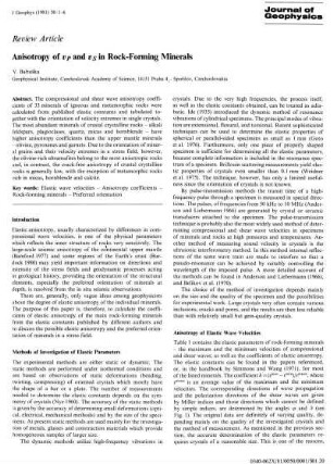 Anisotropy of vp and vs in rock-forming minerals