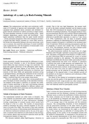 Anisotropy of vp and vs in rock-forming minerals