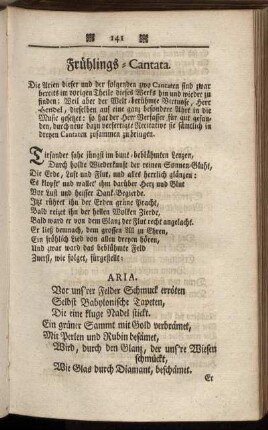 Frühlings-Cantata. [-] Der wilde Rosen-Strauch.