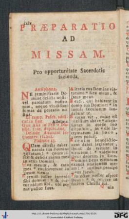 Praeparatio Ad Missam.